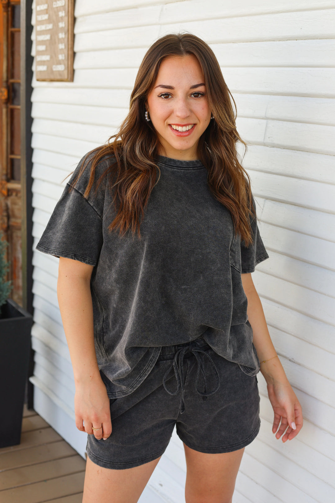 Zen French Terry Lounge Shorts Set (Ash Black)