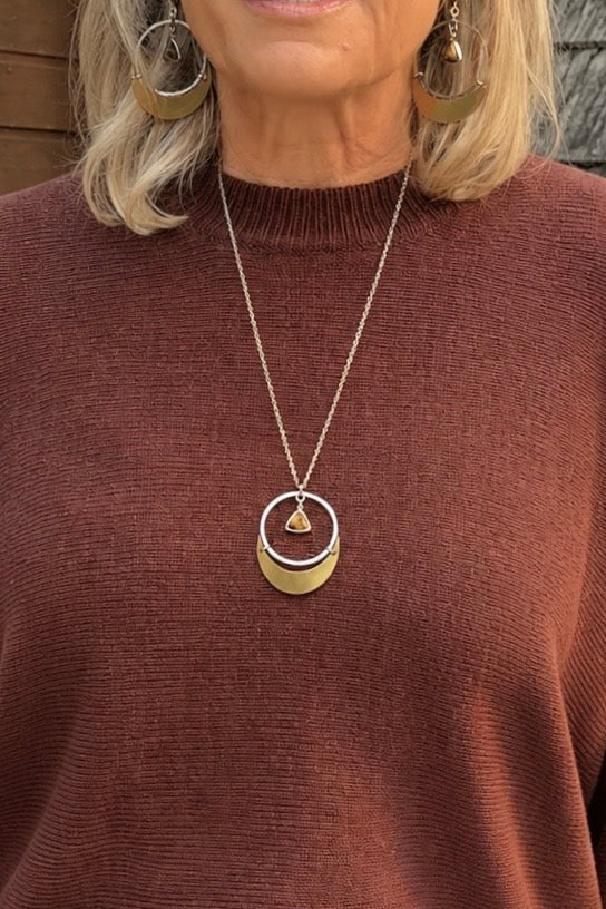 Eclipse Long Necklace (Tigers Eye)