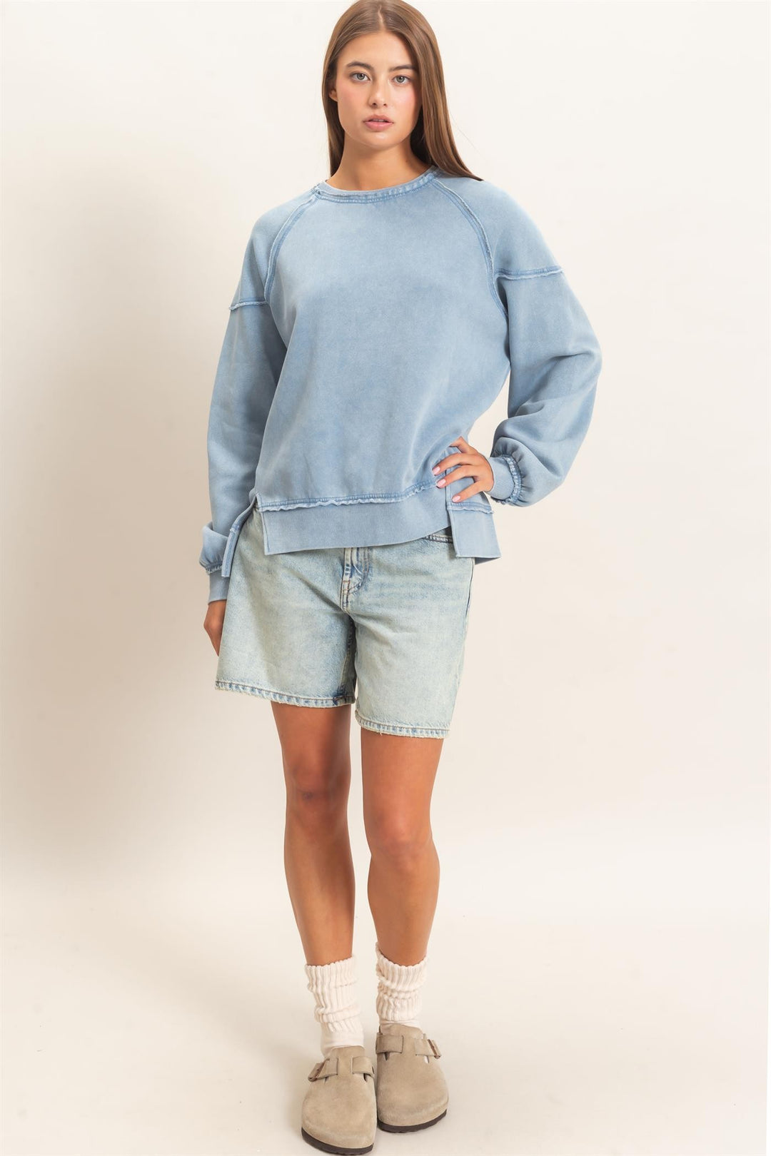 HYFVE Vintage Wash Sweatshirt (Dusty Blue)