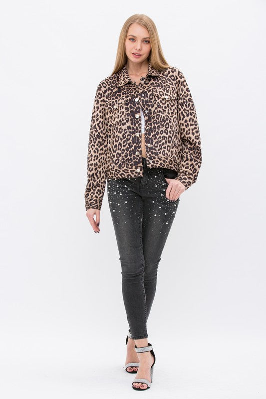 Vocal Boxy Leopard Jacket