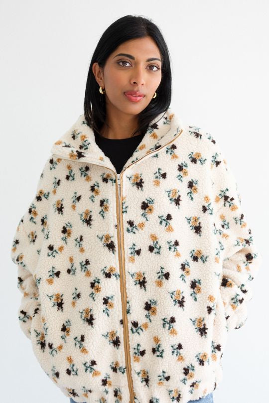 Brunette The Label Floral Sherpa Jacket