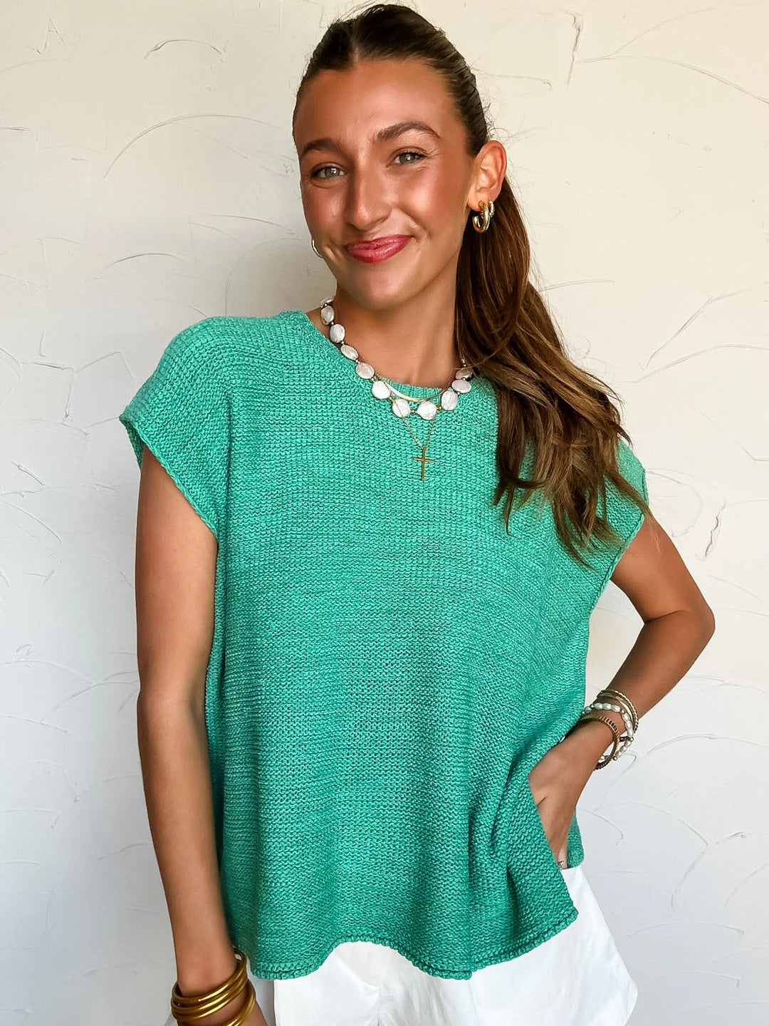 Zen Knit Sweater Tee (Dusty Mint)