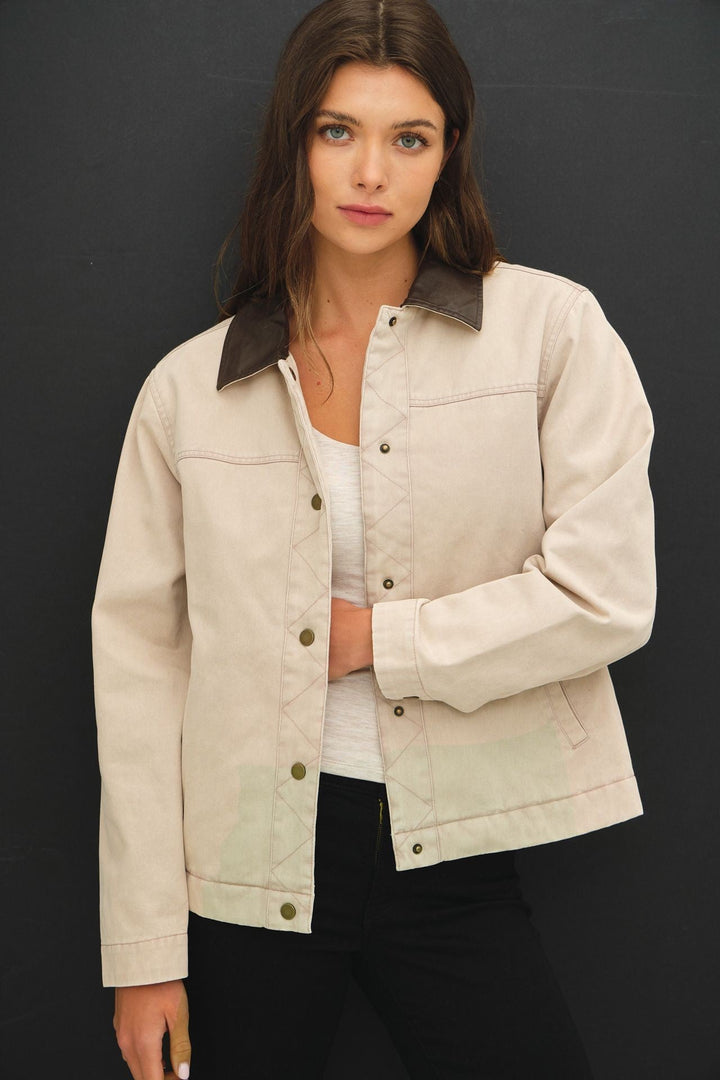 Be Cool Harper Cotton Jacket (Beige)