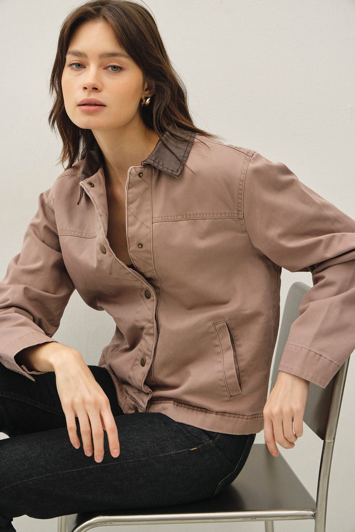 Be Cool Harper Cotton Jacket (Mauve)