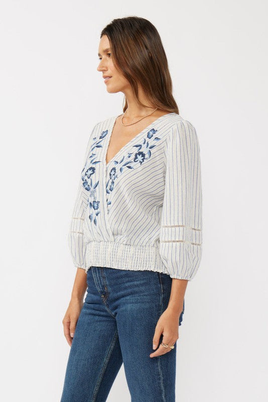 Lovestitch Brisa Floral Striped Blouse