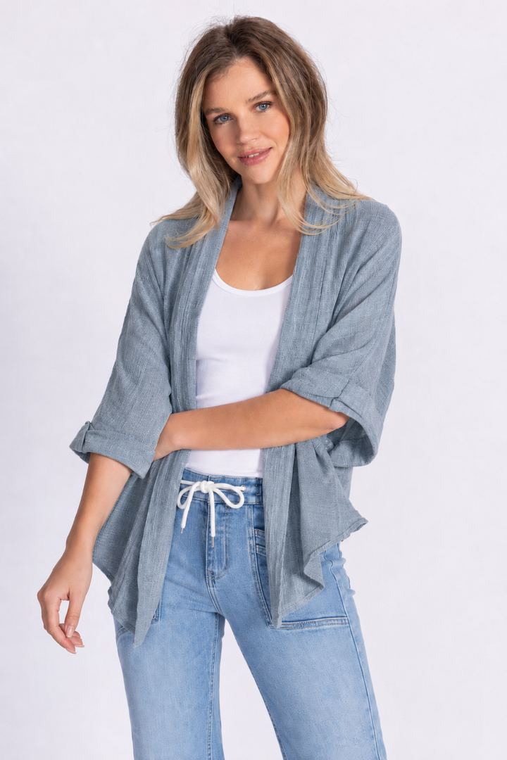 Meo Linen Savona Cardigan (Denim)
