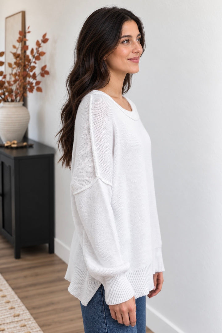 My Cozy At Home Sweater (White)