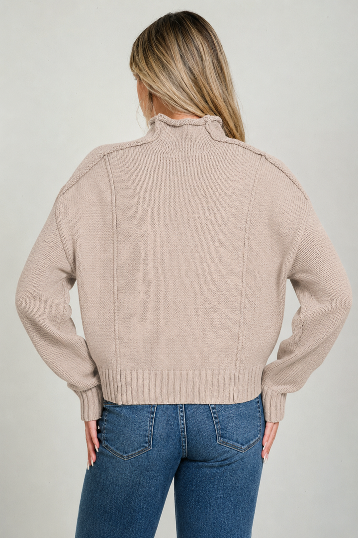 Zen Iris Knit Sweater (Heather Mocha)