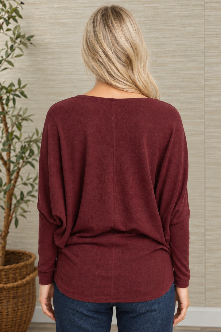 Jolie All Day Slouch Top (Burgundy)