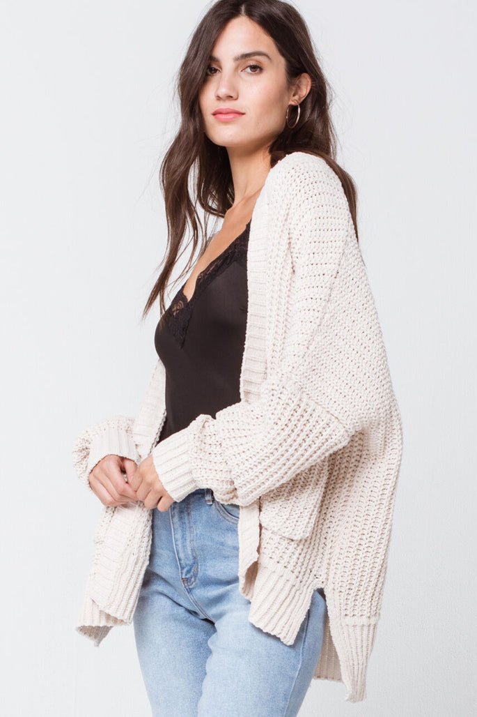 My Cozy Chenille Clara Cardigan (Ivory)