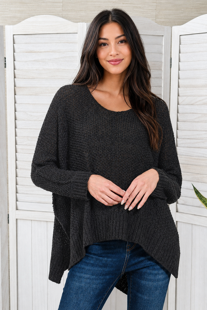 Zen Airy Knit Sweater (Black)