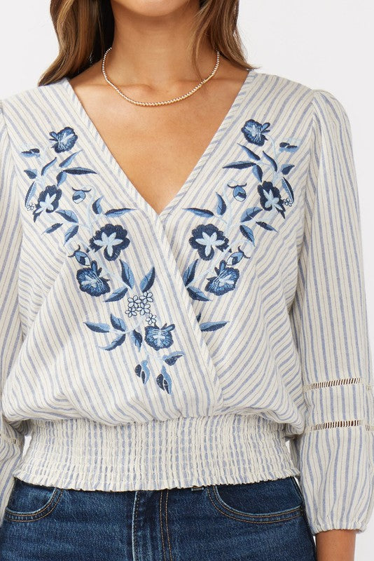 Lovestitch Brisa Floral Striped Blouse