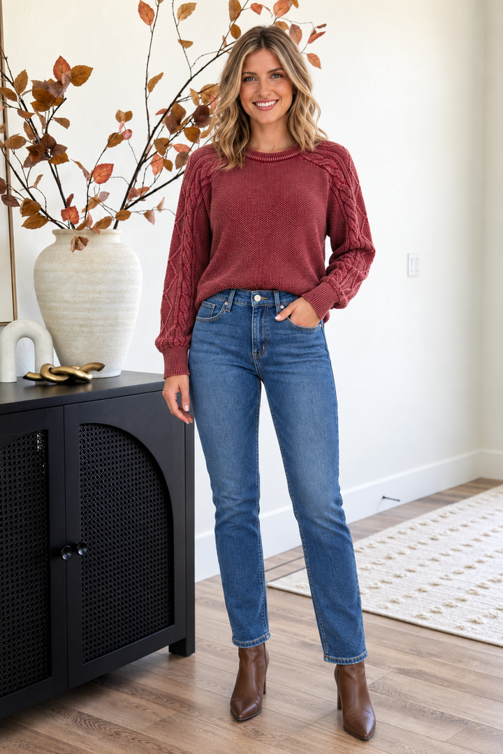 Kancan Adaline Slim Leg Jean (Dark Wash)