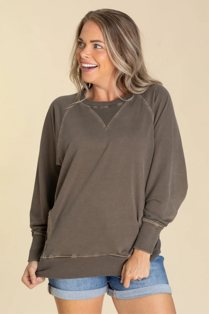 Zen French Terry Sweatshirt (Brown)