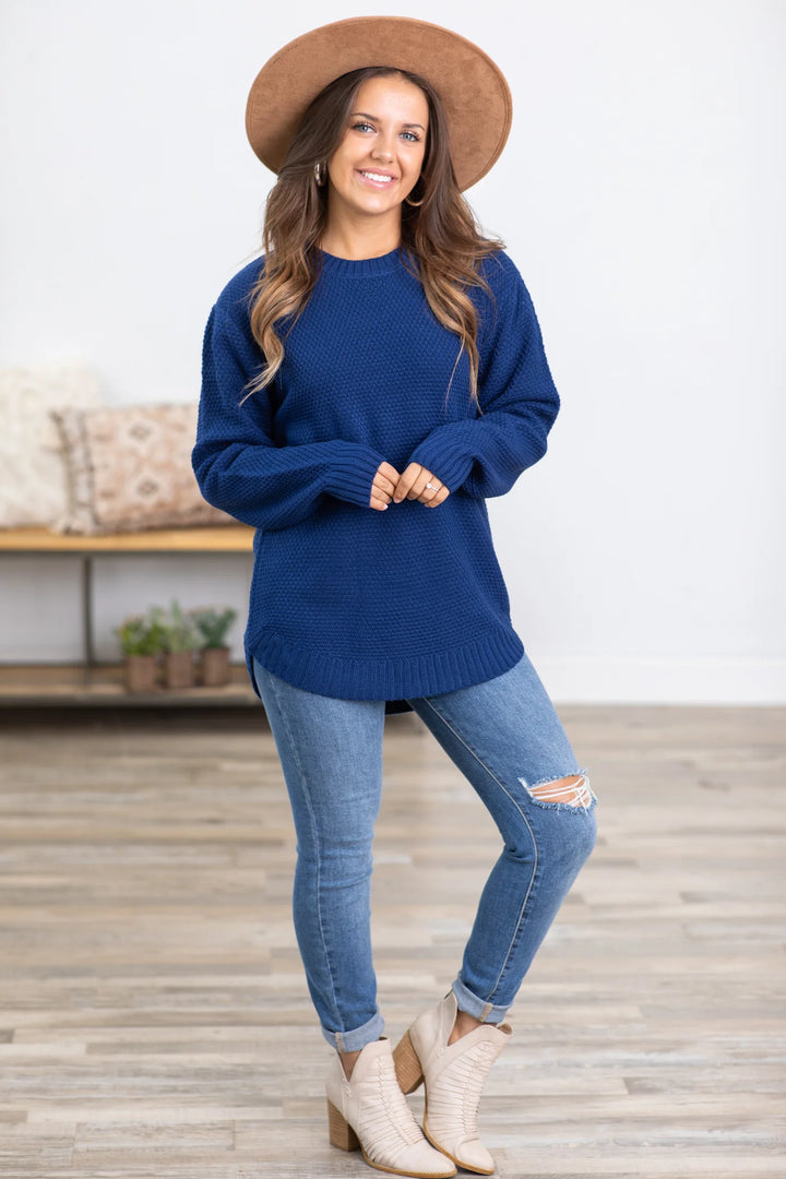 Zen Waffle Sweater (Navy)