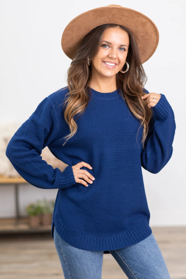 Zen Waffle Sweater (Navy)