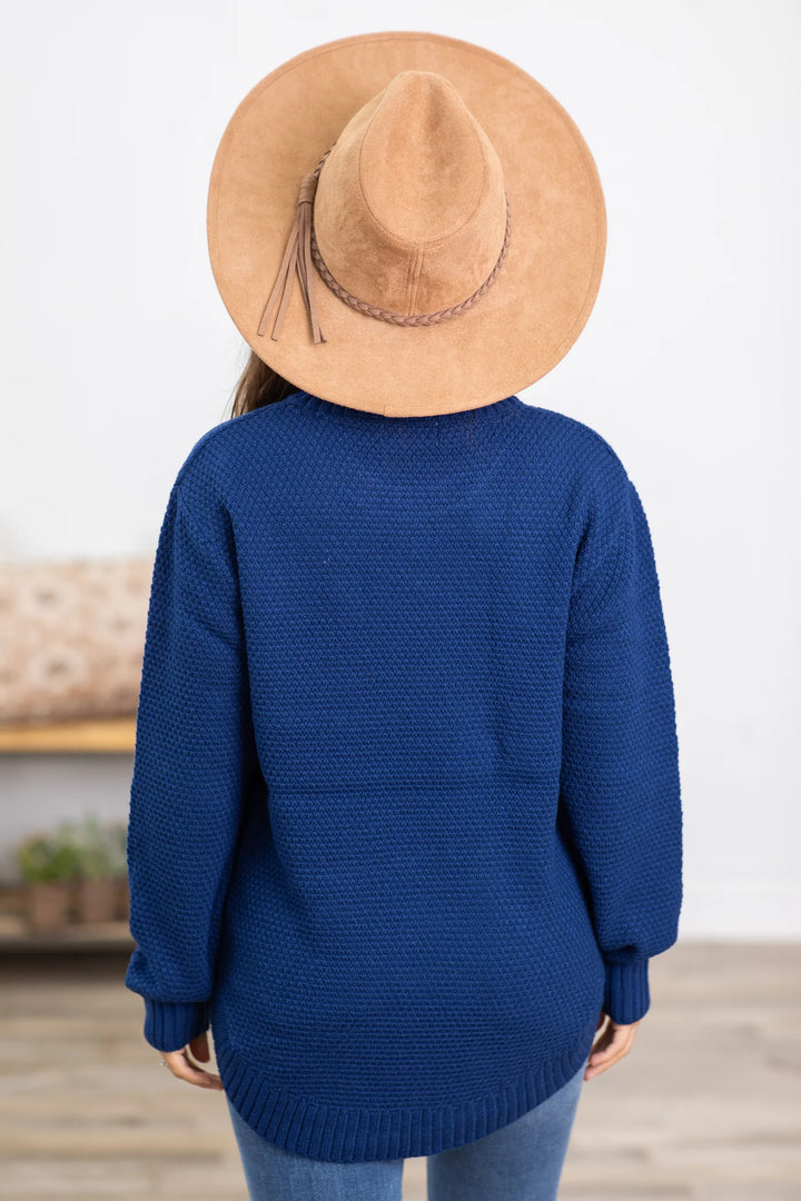 Zen Waffle Sweater (Navy)