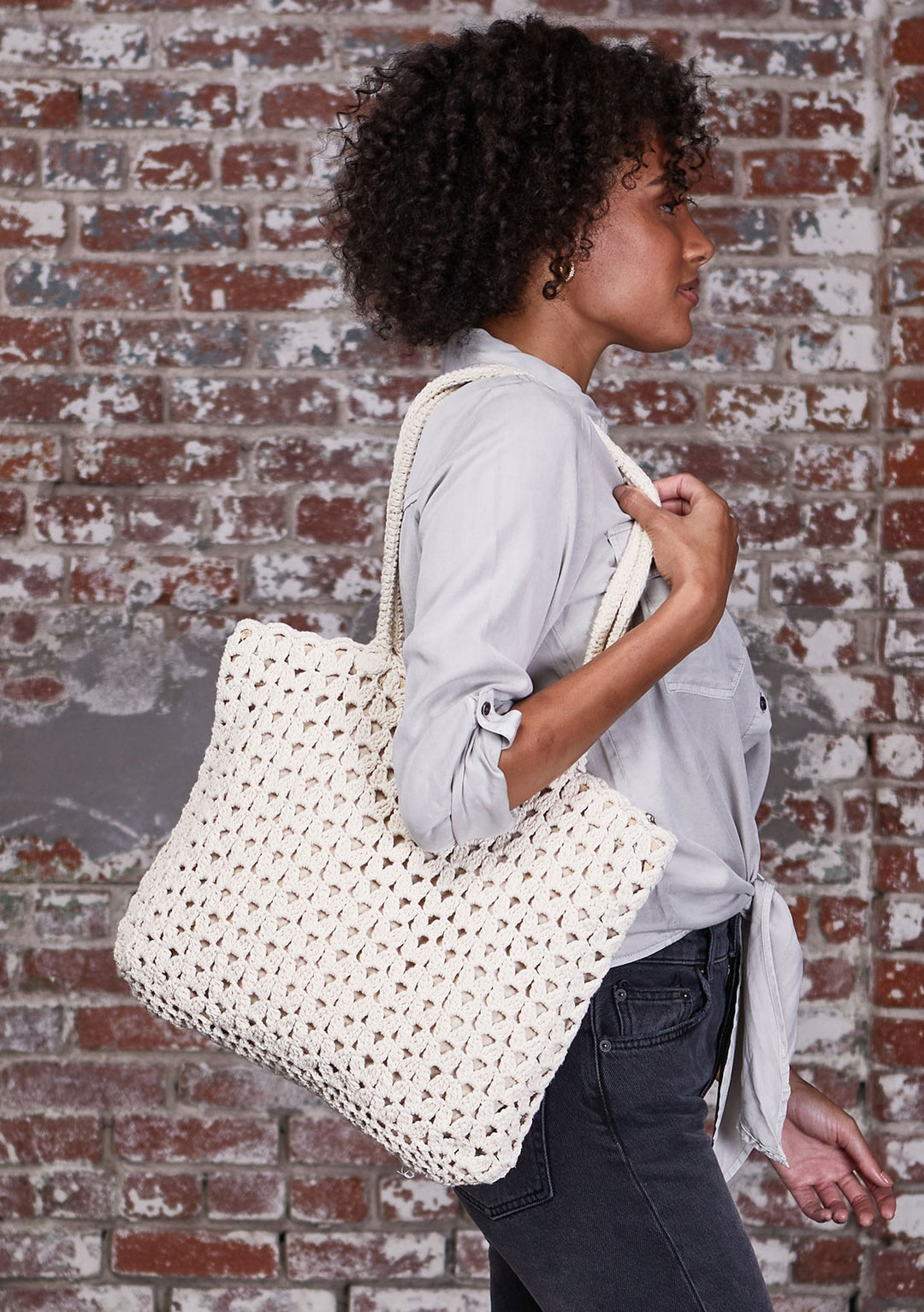 Lovestitch Boho Crochet Tote Bag