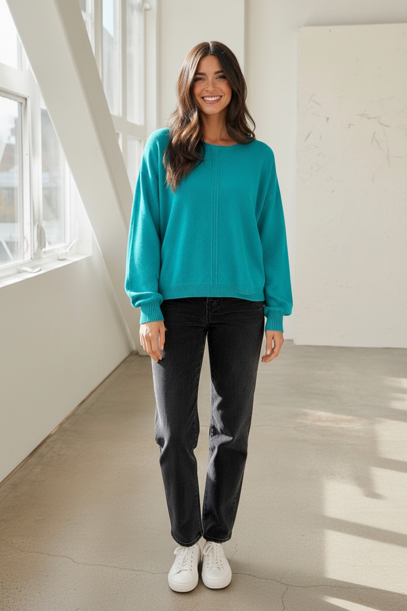 Zen Soft Knit Sweater (Heather Light Teal)