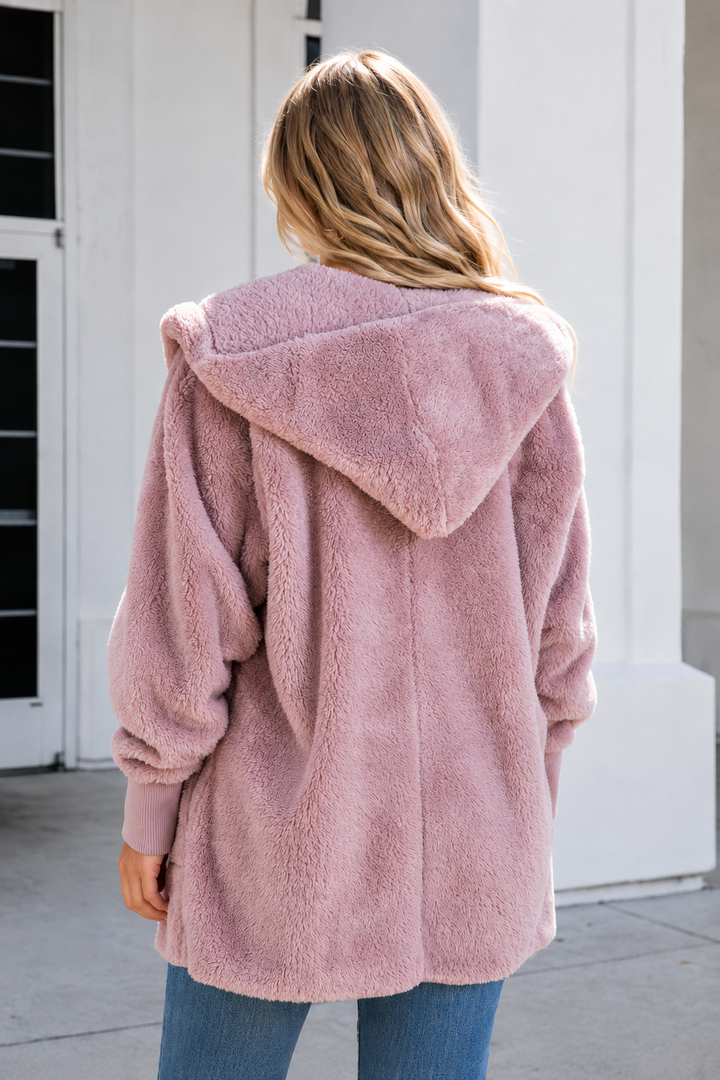 Teddy Bear Plush Cardigan (Dusty Lilac)