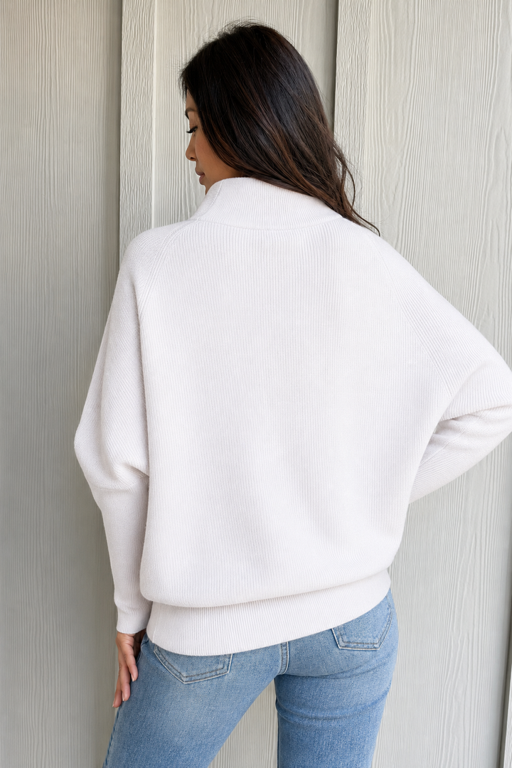 Zen Rib Dolman Sweater (Winter White)