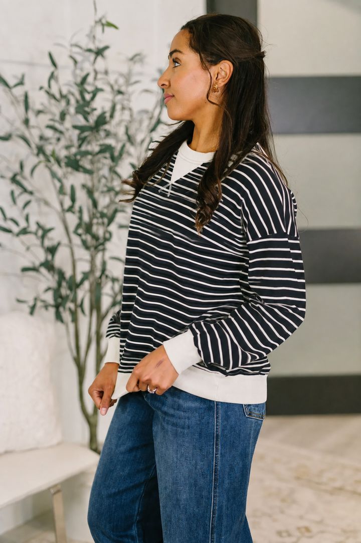 Zen Striped Crewneck (Black)
