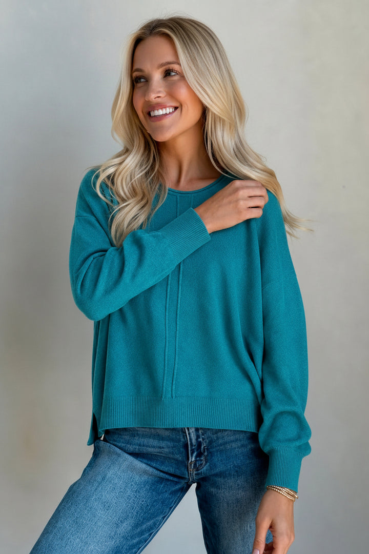 Zen Aubrey Knit Sweater (Ocean Teal)