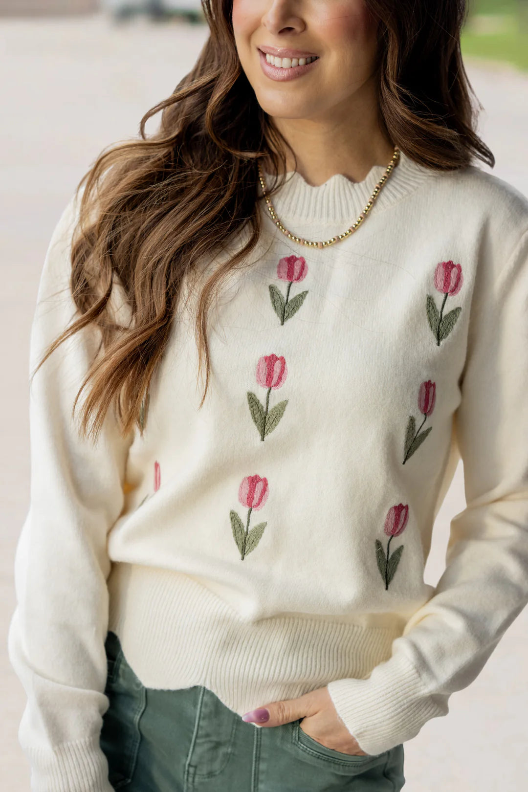 Sunday Edition Scalloped Tulip Sweater
