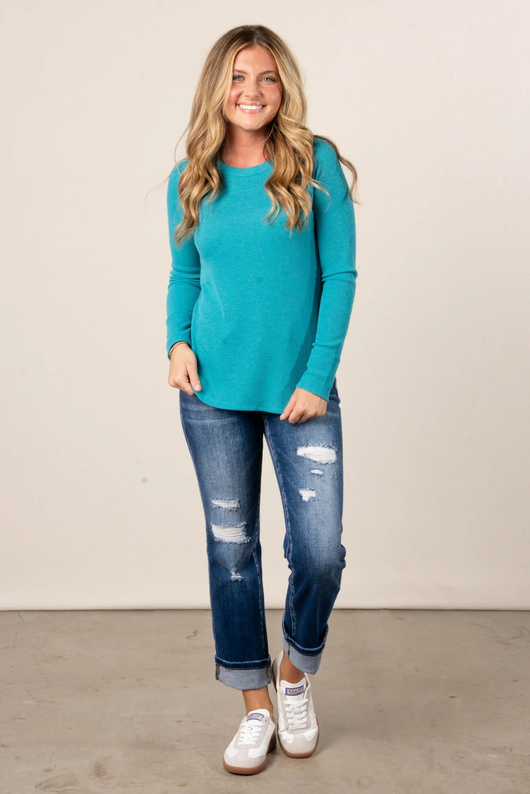 Zen Baby Waffle Shirt (Light Teal)