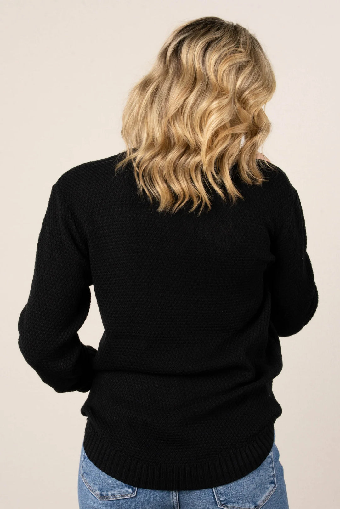 Zen Waffle Sweater (Black)