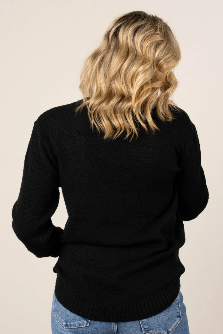 Zen Waffle Sweater (Black)