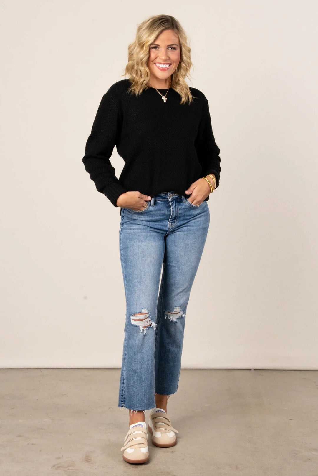Zen Waffle Sweater (Black)
