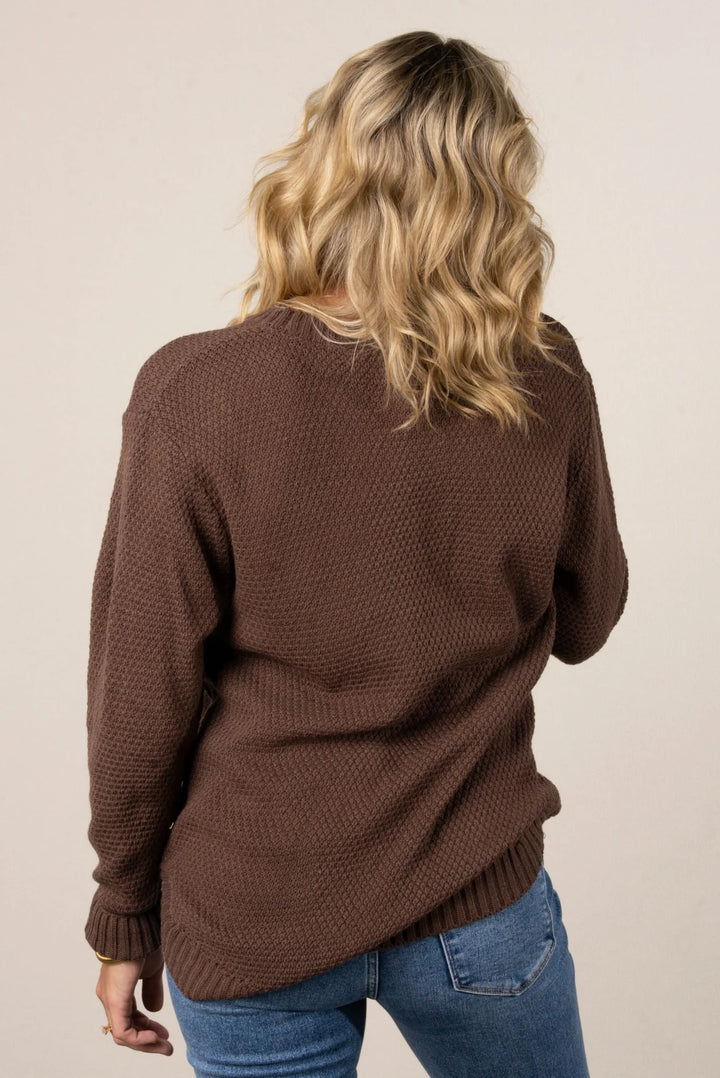 Zen Waffle Sweater (Brown)