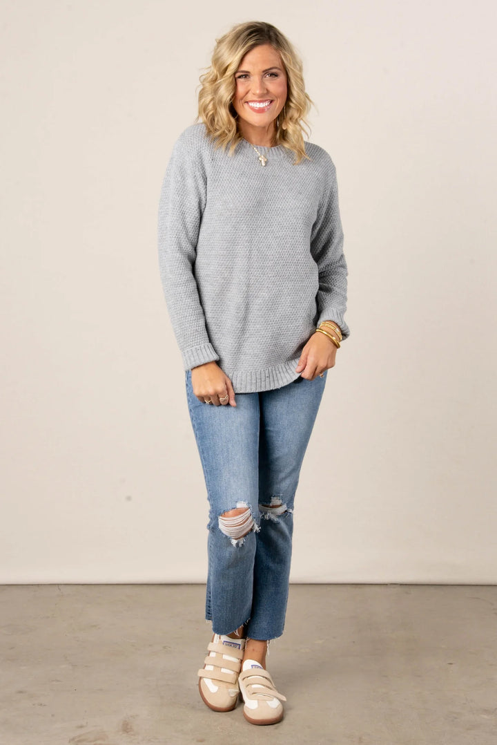 Zen Waffle Sweater (Heather Grey)