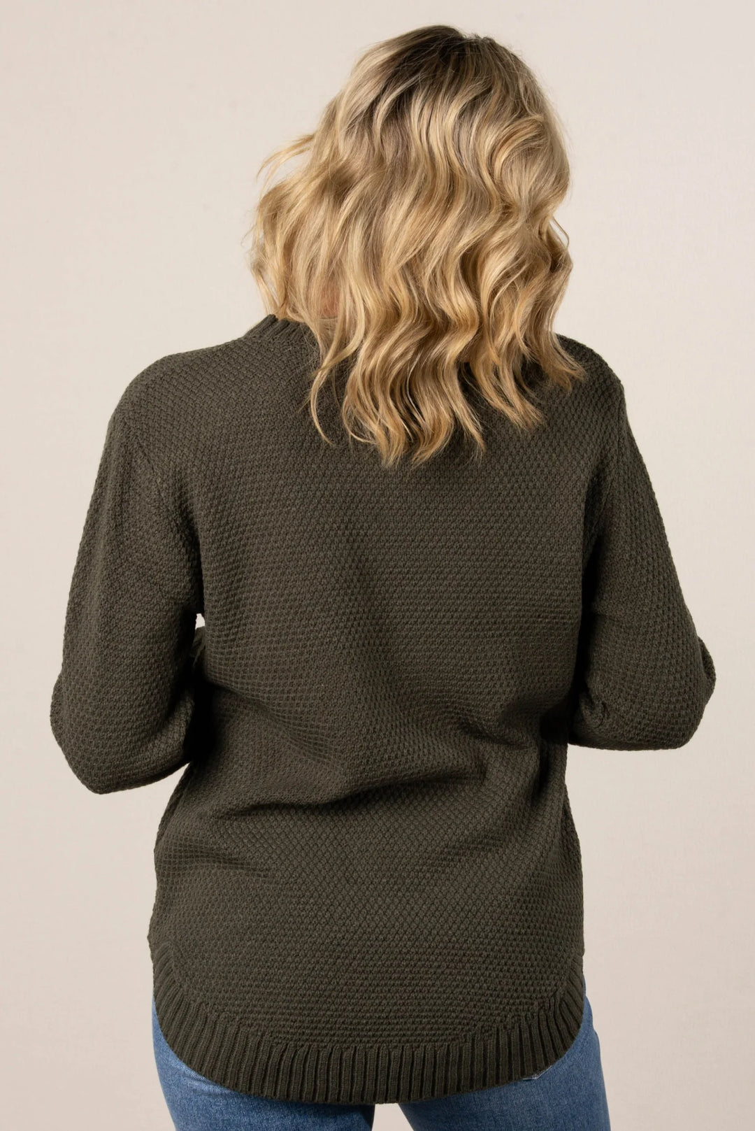 Zen Waffle Sweater (Dark Olive)