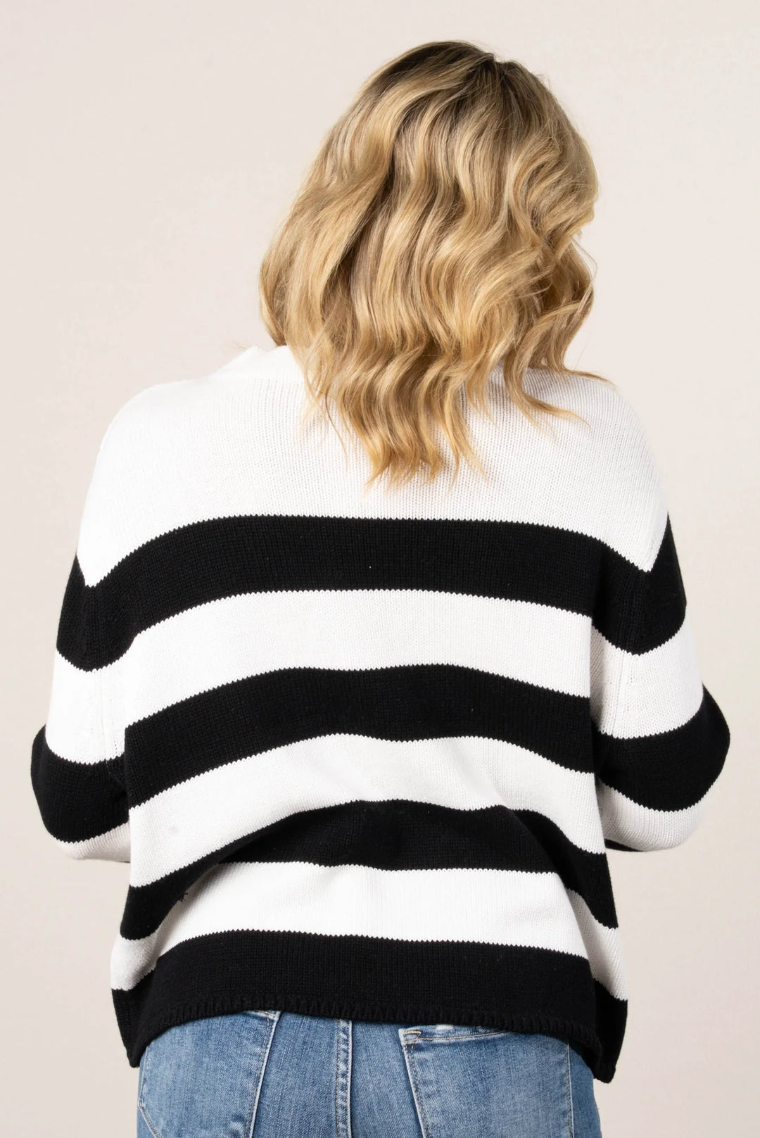 Zen Striped Cotton Sweater (Black)