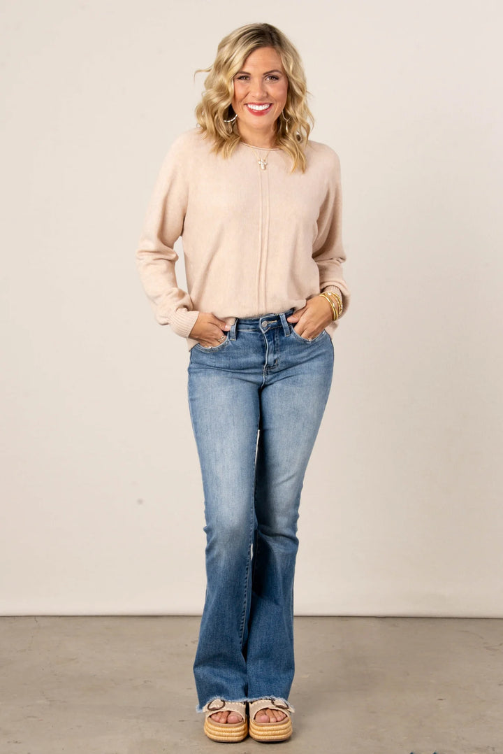 Zen Soft Knit Sweater (Sand Beige)