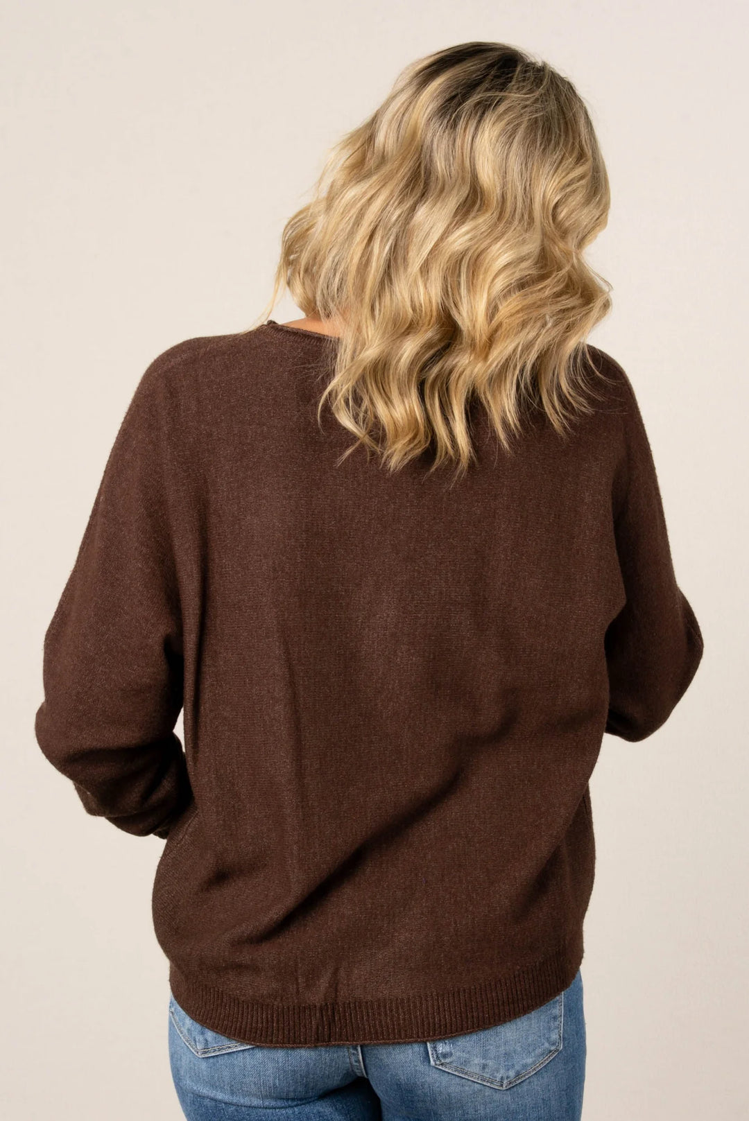 Zen Soft Knit Sweater (Heather Brown)