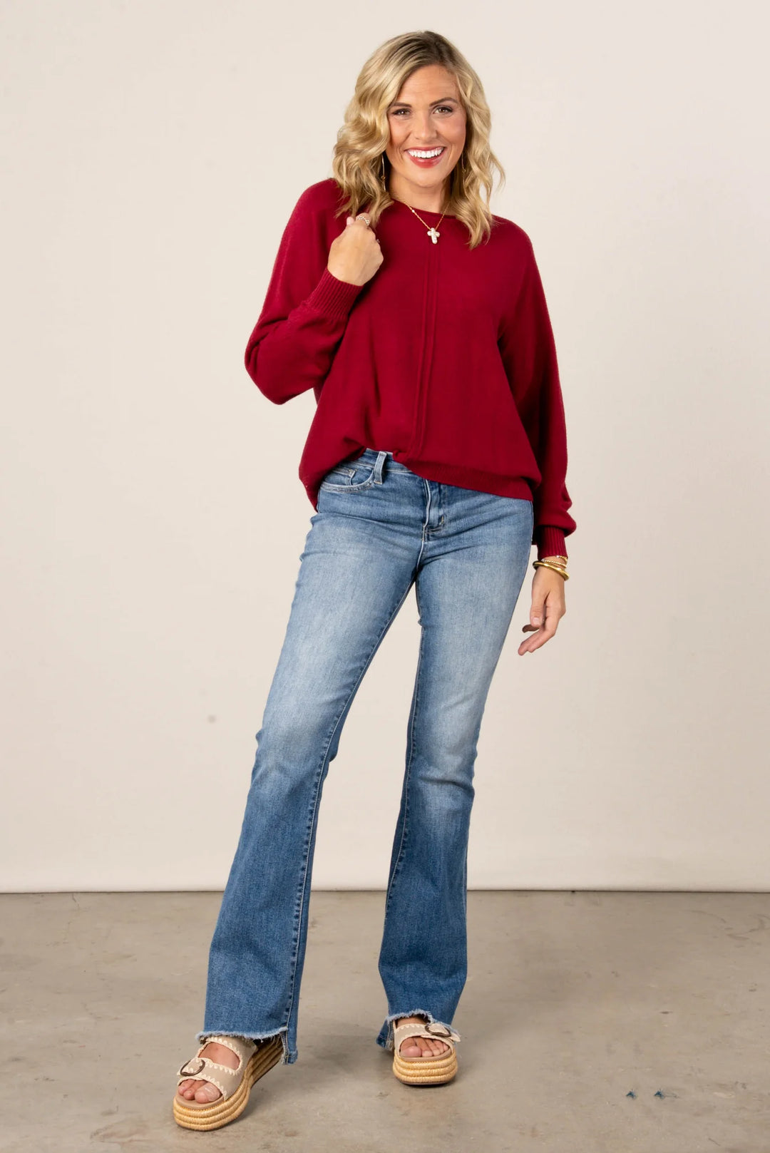 Zen Soft Knit Sweater (Cabernet)