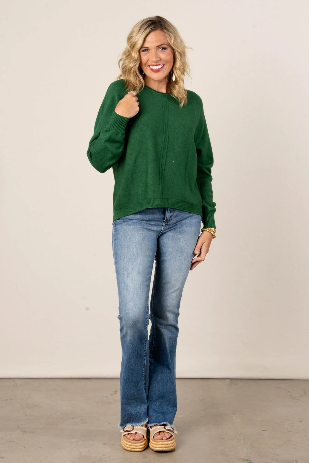 Zen Soft Knit Sweater (Heather Green)