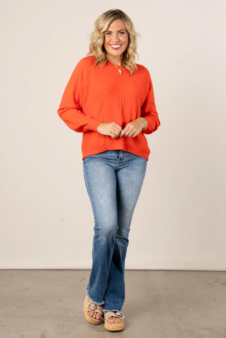 Zen Soft Knit Sweater (Pumpkin)