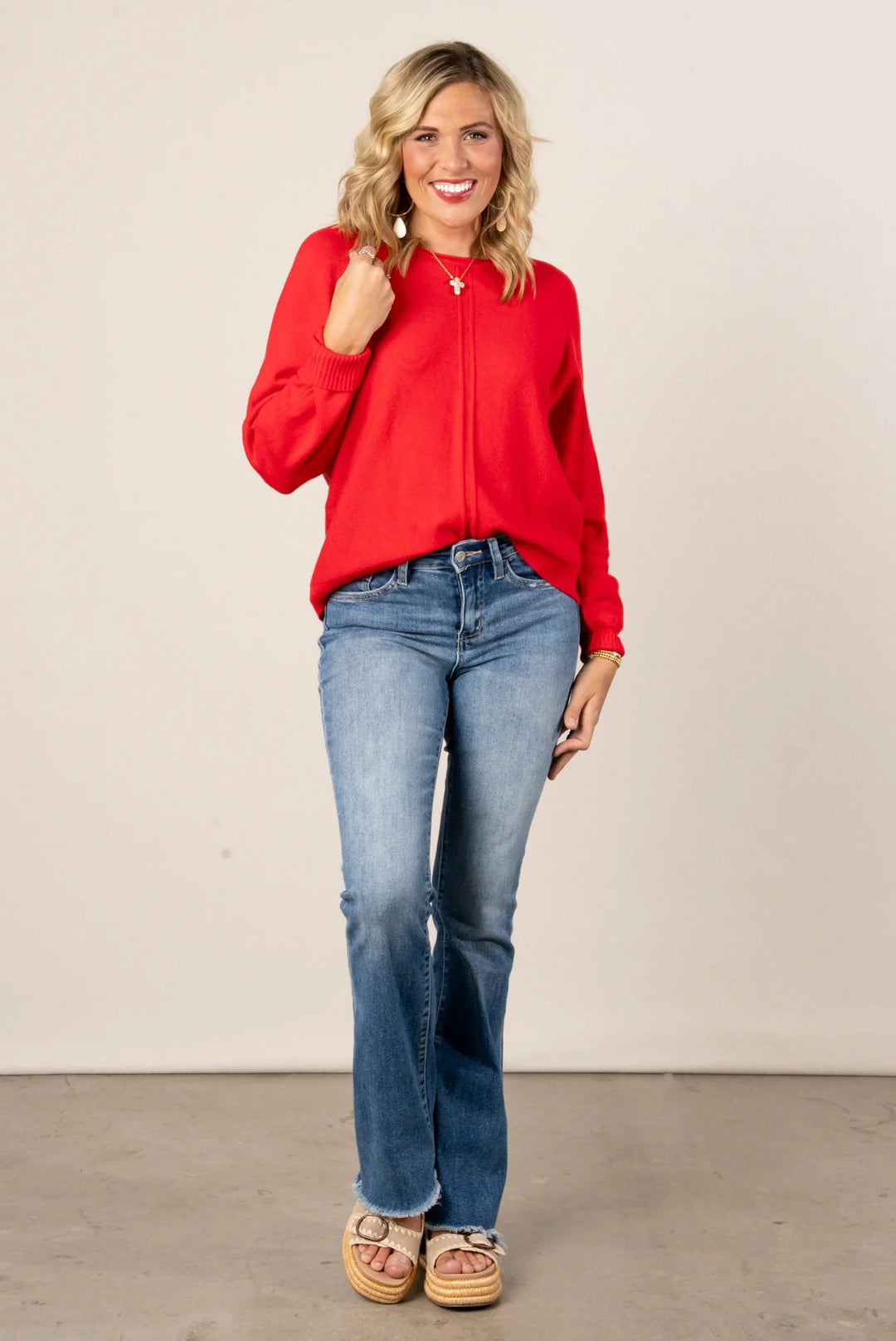 Zen Soft Knit Sweater (Red)