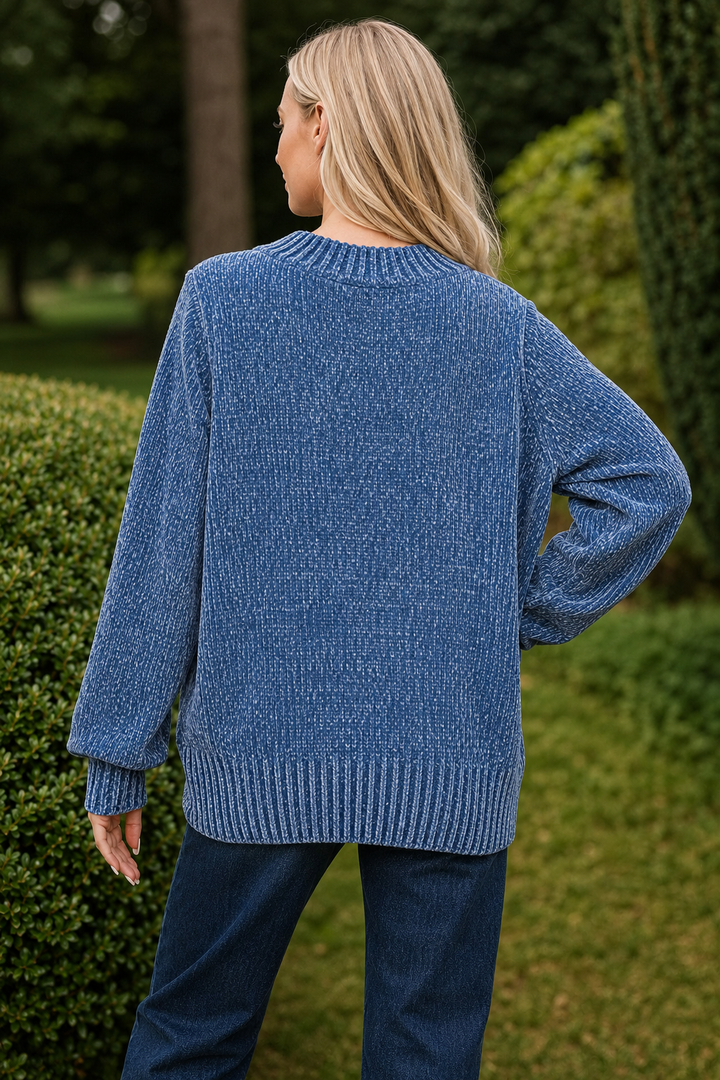 Zen Chenille Rib Sweater (Dusty Blue)