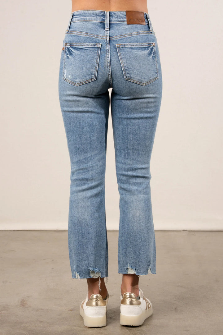 Judy Blue Mid Rise Kick Flare Ankle Jean