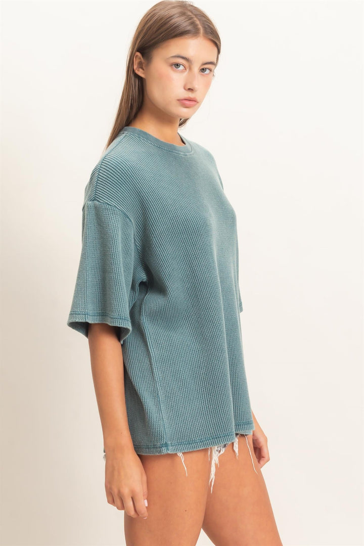 HYFVE Cotton Waffle Tee (Dark Teal)