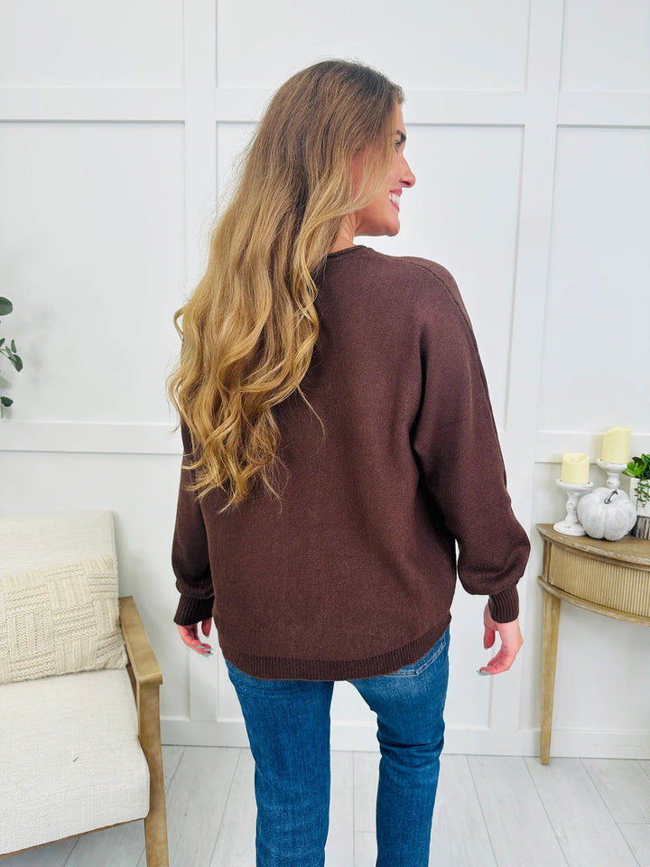 Zen Aubrey Knit Sweater (Heather Brown)