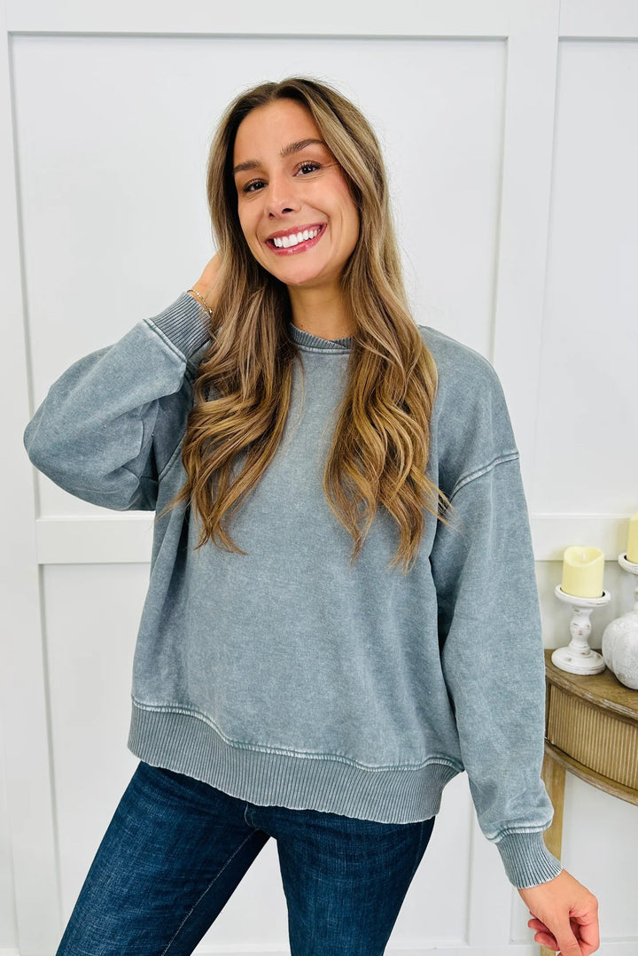 Zen Oversized Fleece Sweatshirt (Ash Jade)