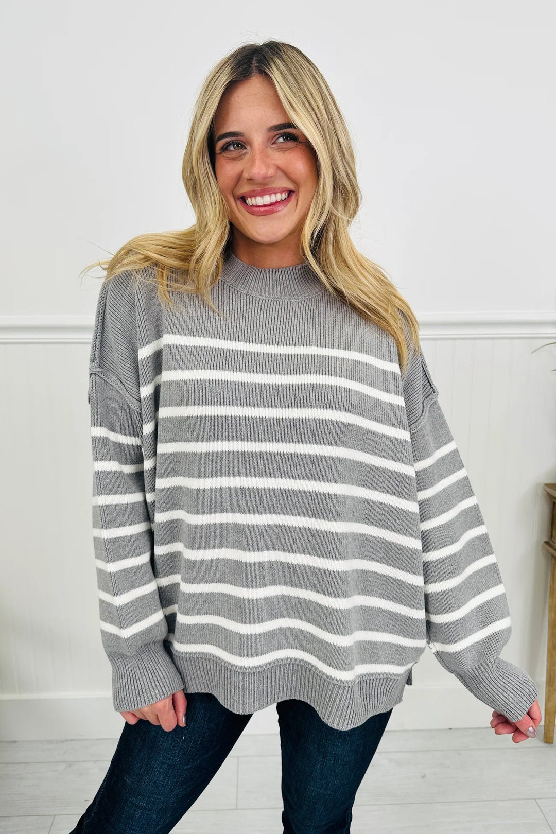 Zen Striped Arthur Sweater (Heather Grey)