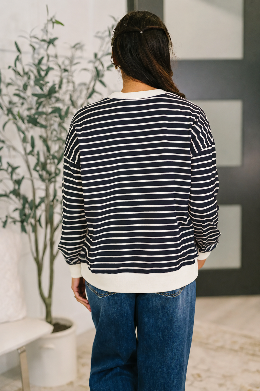 Zen Striped Crewneck (Black)