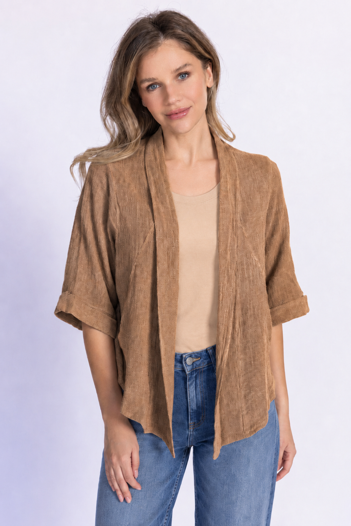 Meo Linen Savona Cardigan (Brown)